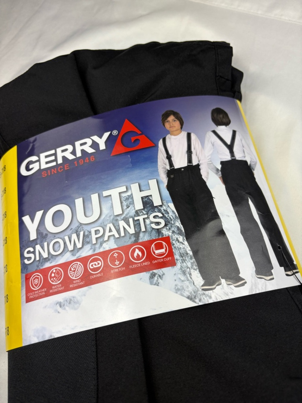 Gerry Weber Youth Snow Pants in Black with Yellow Label